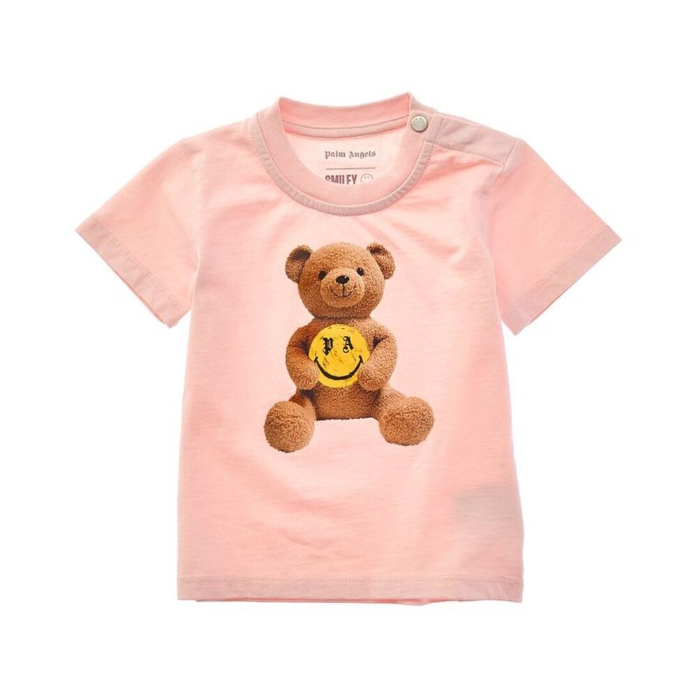 Palm Angels Girls  Smiley Bear T-Shirt, Pink